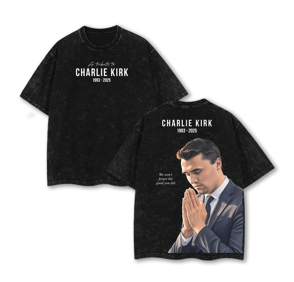 Charlie Kirk Memorial 1993-2025 Washed T-Shirt