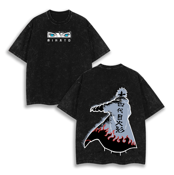 Minato Namikaze Hokage Naruto  Anime Washed T-Shirt