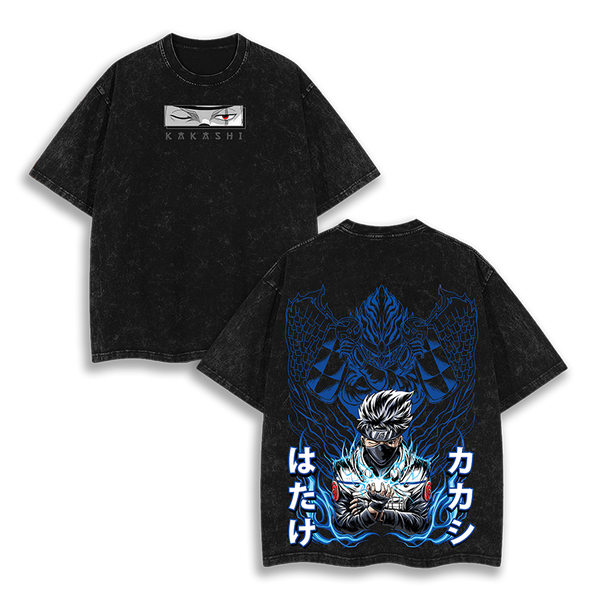 Hatake KaKashi - Naruto  Anime Washed T-Shirt