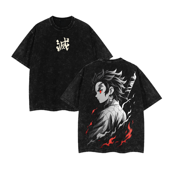 Tanjiro Kamado - Demon Slayer Infinity Castle Arc Washed T-Shirt