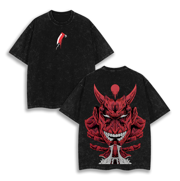 Red Demon Bankai Bleach Washed T-Shirt