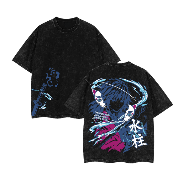 Tomioka Giyu - Demon Slayer: Infinity Castle Arc Anime Washed T-Shirt
