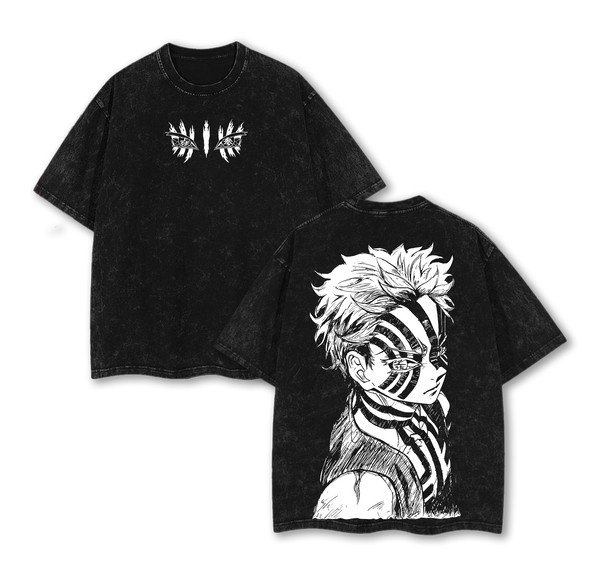 Akaza V2 - Demon Slayer: Kimetsu No Yaiba Anime Washed T-Shirt