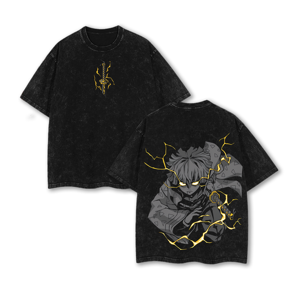 ''Thunder Flash'' Zenitsu Agatsuma - Demon Slayer: Kimetsu No Yaiba Anime Wahed T-Shirt
