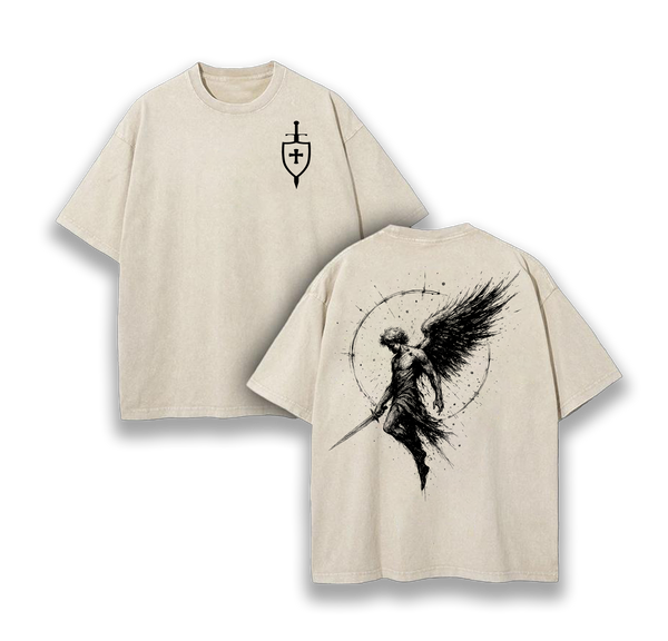 Sanctus Michael Archangelus Washed T-Shirt